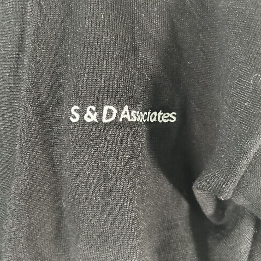 Athleta Sweater Women's Medium Black S&D Associates Vneck Long Sleeve - Picture 5 of 10